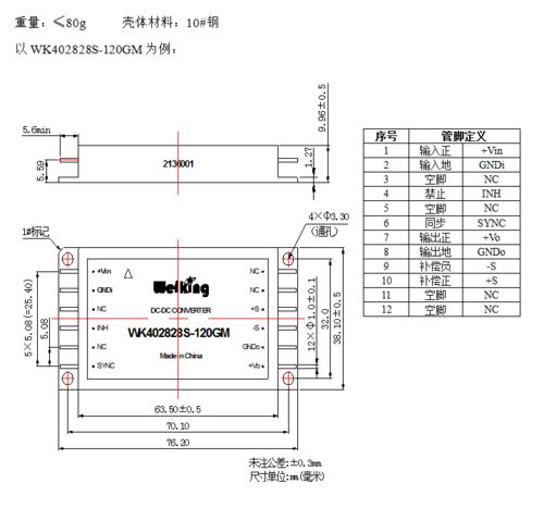 偉京電子WK4028 120G系列DC-DC電源模塊產(chǎn)品概述